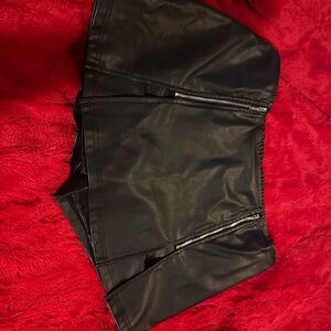 SHEIN Black Faux Leather Shorts